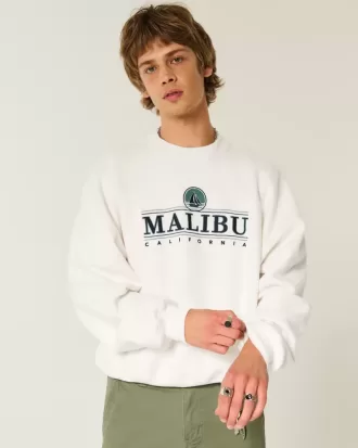 Felpa girocollo con grafica Malibu e Cinch Baggy