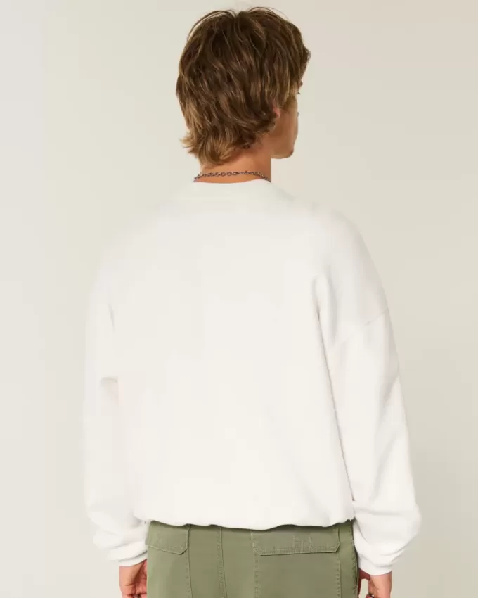 Felpa girocollo con grafica Malibu e Cinch Baggy