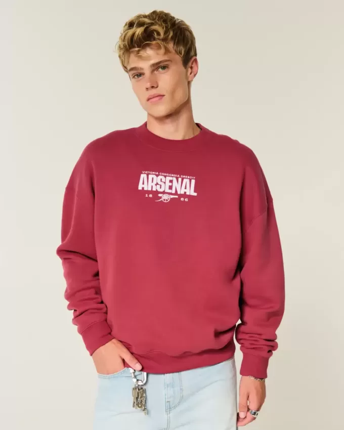 Felpa girocollo con grafica squadrata dell’Arsenal FC