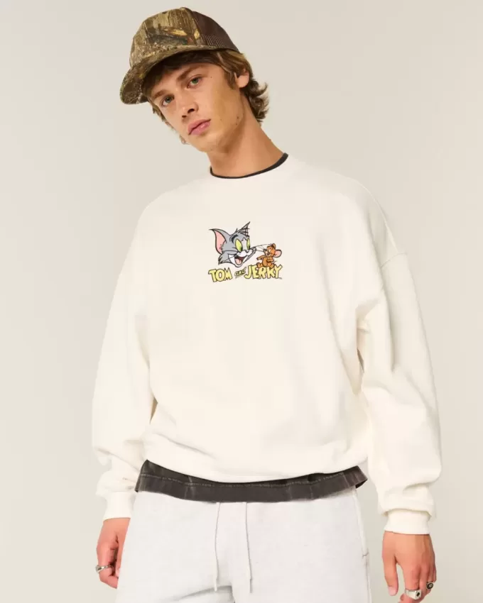 Felpa girocollo con grafica Tom e Jerry