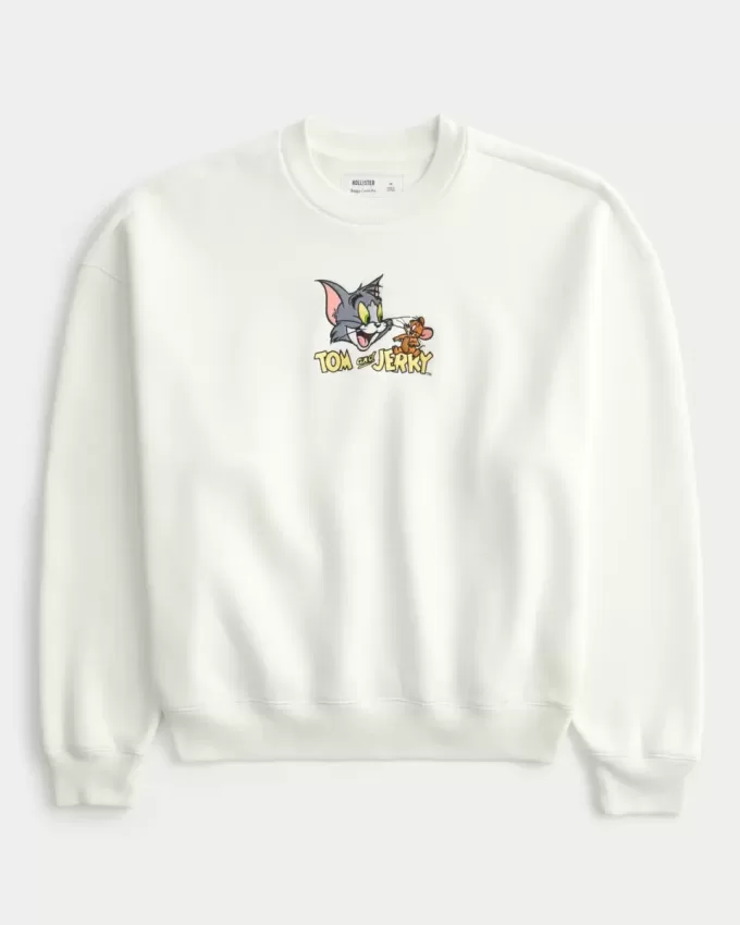 Felpa girocollo con grafica Tom e Jerry
