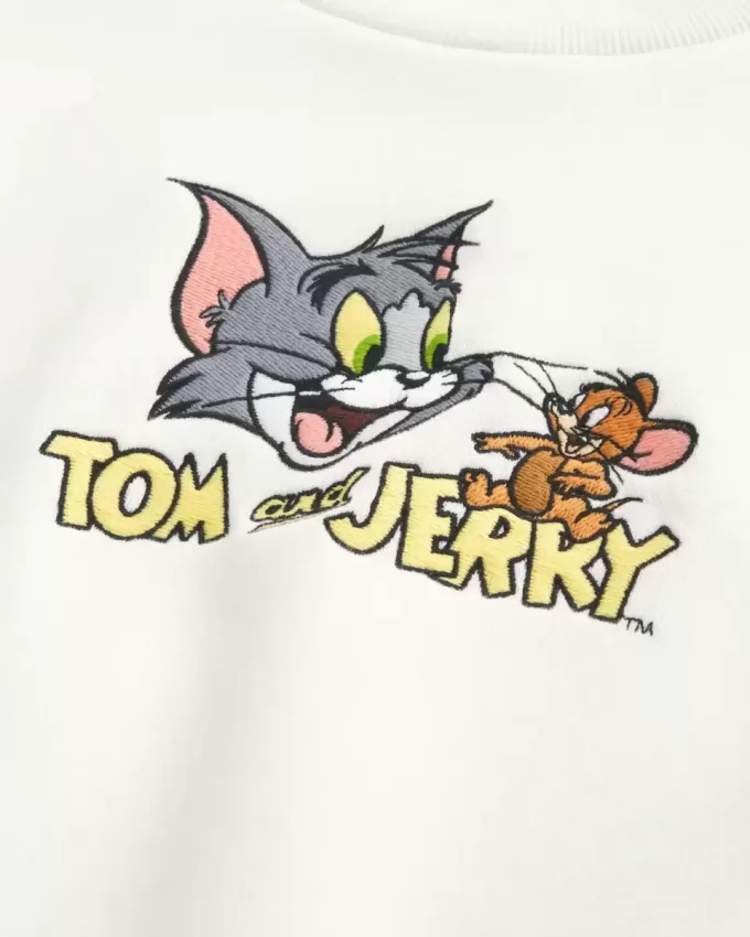 Felpa girocollo con grafica Tom e Jerry