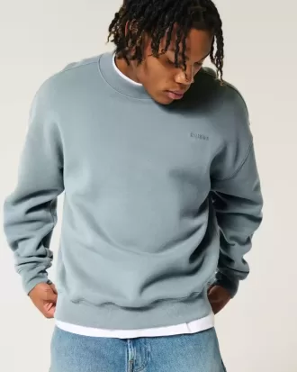 Felpa girocollo con logo squadrato