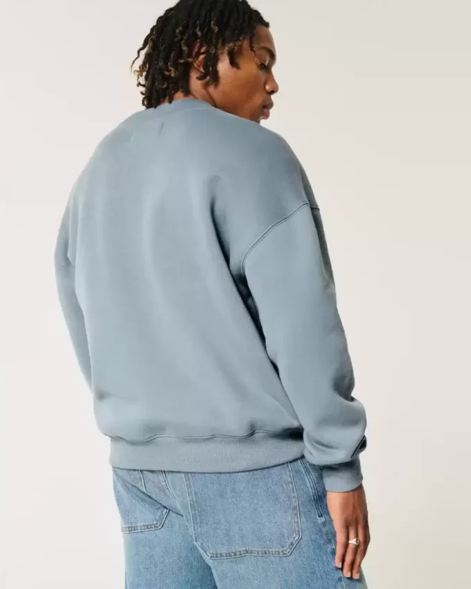 Felpa girocollo con logo squadrato