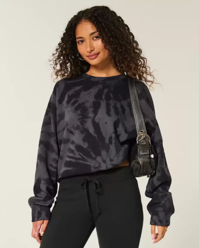 Felpa girocollo con motivo tie-dye facile