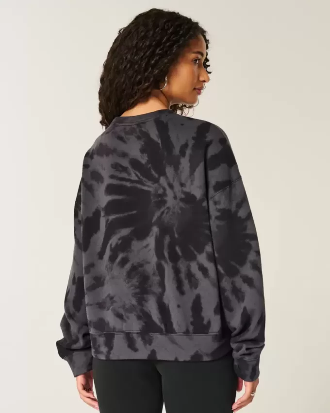 Felpa girocollo con motivo tie-dye facile