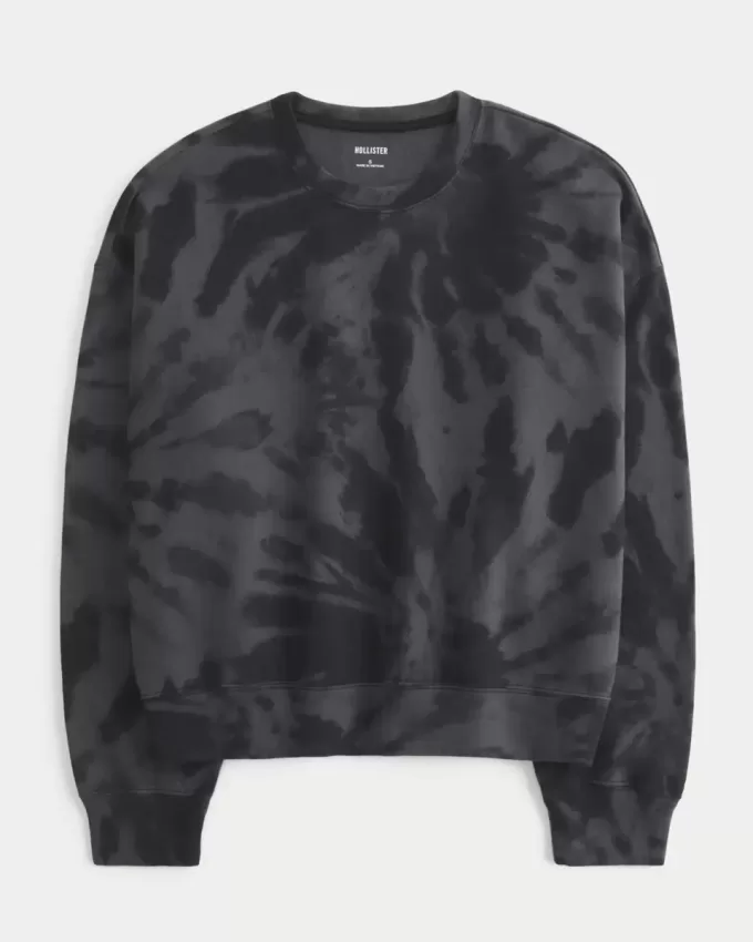 Felpa girocollo con motivo tie-dye facile