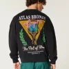 Felpa girocollo grafica Boxy Atlas Bronze Gym