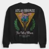 Felpa girocollo grafica Boxy Atlas Bronze Gym