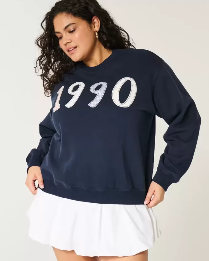 Felpa girocollo grafica Easy 1990