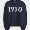 Felpa girocollo grafica Easy 1990