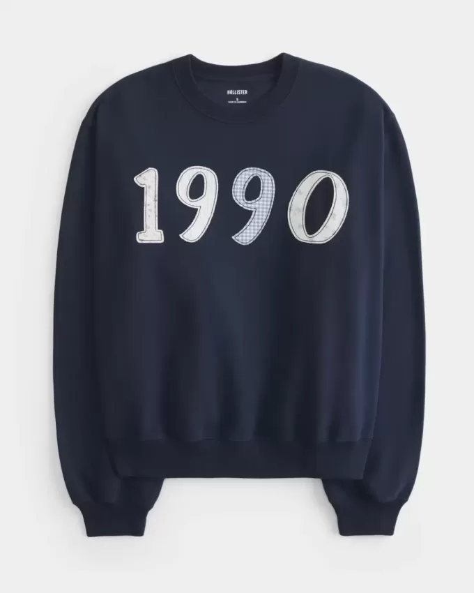 Felpa girocollo grafica Easy 1990