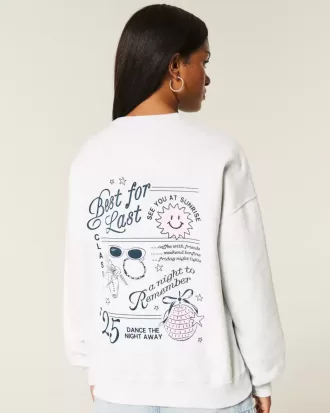 Felpa girocollo oversize con grafica “Grad Class of 2025”