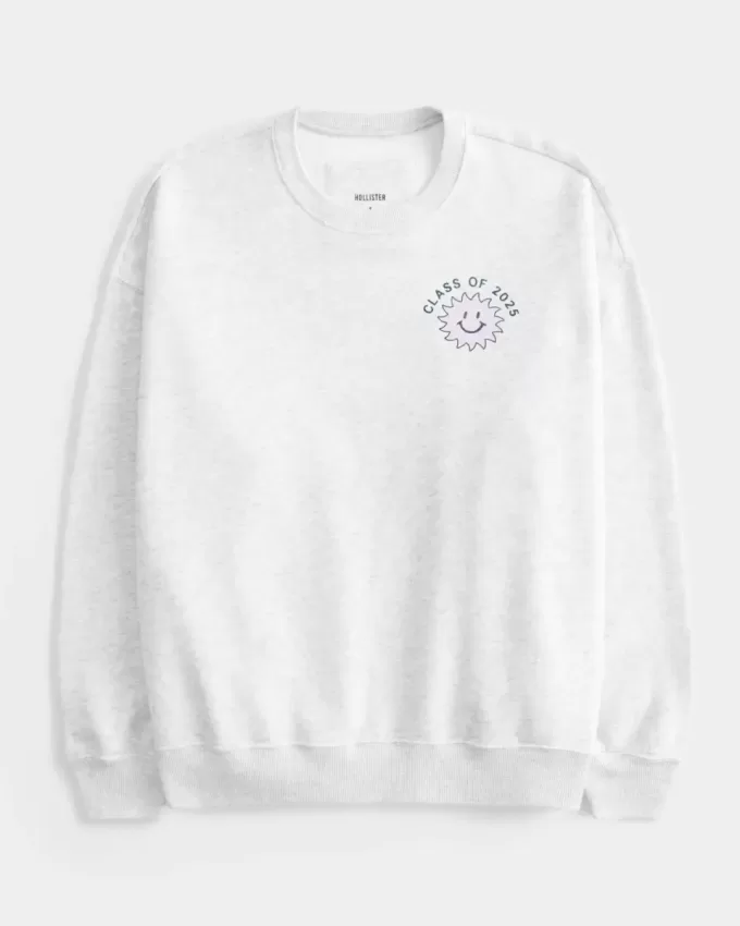 Felpa girocollo oversize con grafica “Grad Class of 2025”