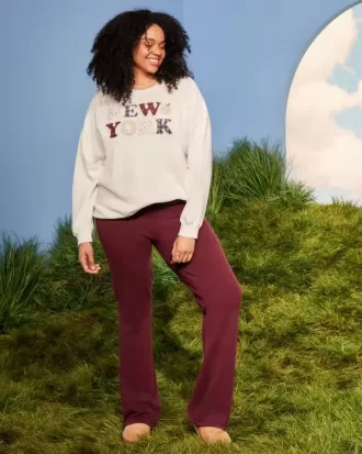 Felpa girocollo oversize con grafica New York