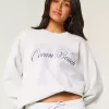 Felpa girocollo oversize con grafica Ocean Beach