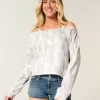 Felpa mimetica Easy Double Off-the-Shoulder