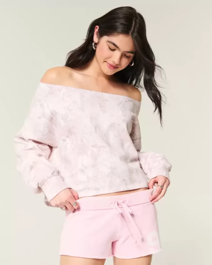 Felpa mimetica Easy Double Off-the-Shoulder