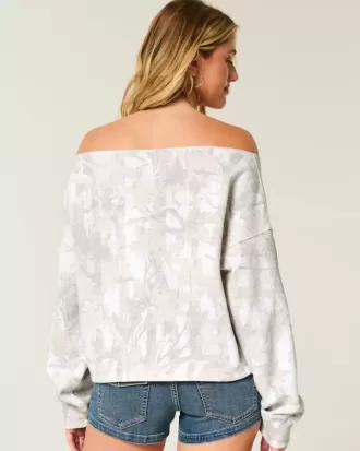 Felpa mimetica Easy Double Off-the-Shoulder