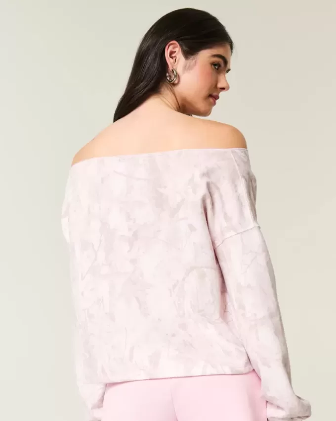 Felpa mimetica Easy Double Off-the-Shoulder