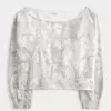 Felpa mimetica Easy Double Off-the-Shoulder