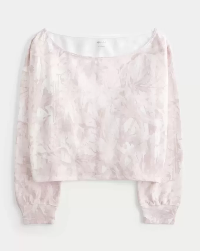 Felpa mimetica Easy Double Off-the-Shoulder