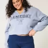 Felpa oversize con scollo a V e grafica Gameday