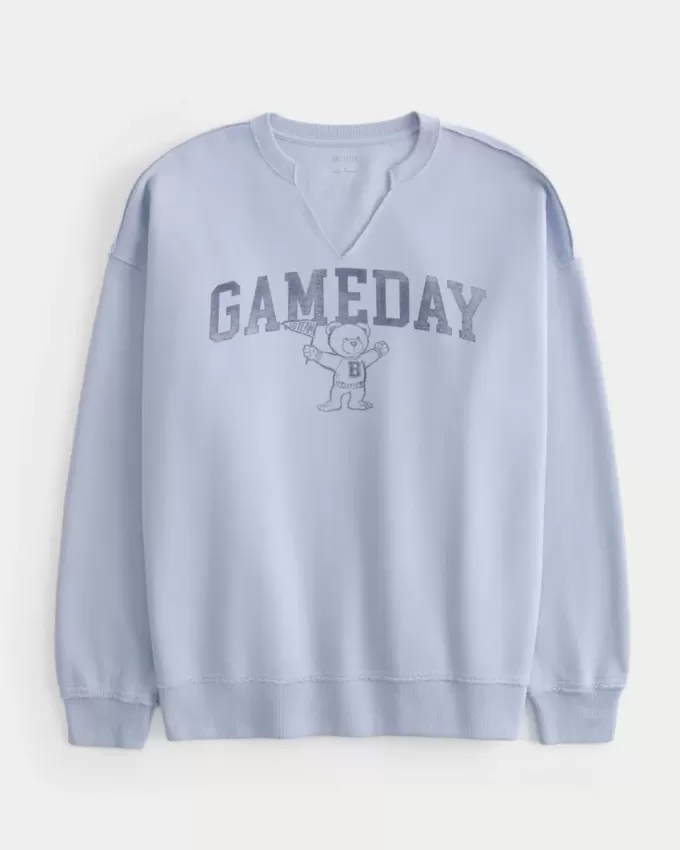 Felpa oversize con scollo a V e grafica Gameday