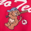 Felpa oversize con scollo a V e grafica Go Team
