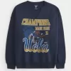 Felpa oversize con scollo a V e grafica UCLA