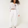 Felpa oversize con scollo a V e grafica UGA Dawgs
