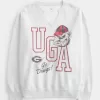 Felpa oversize con scollo a V e grafica UGA Dawgs