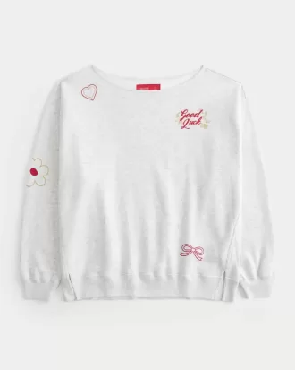 Felpa oversize con stampa grafica del capodanno lunare e spalle scoperte