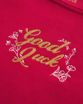 Felpa oversize con stampa grafica del capodanno lunare e spalle scoperte