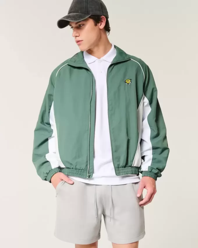 Giacca antivento con grafica da golf