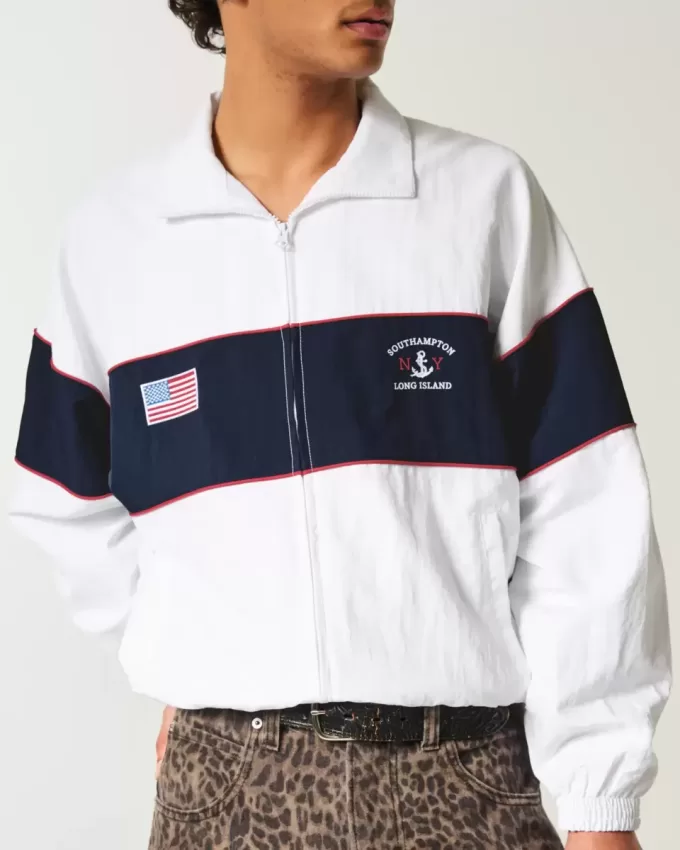 Giacca con cerniera grafica Southampton NY