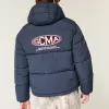 Giacca imbottita con cappuccio e grafica Motorsports