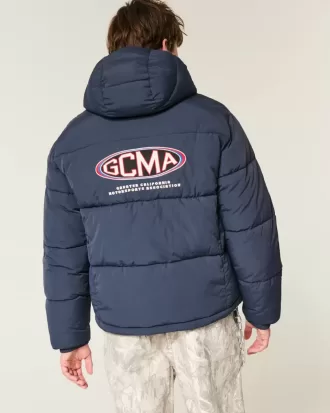 Giacca imbottita con cappuccio e grafica Motorsports