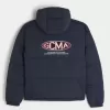 Giacca imbottita con cappuccio e grafica Motorsports