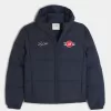 Giacca imbottita con cappuccio e grafica Motorsports