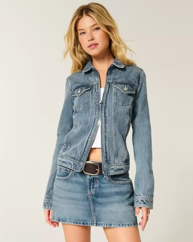 Giacca in denim con cerniera