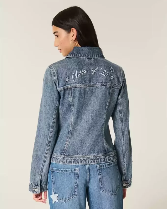 Giacca in denim con grafica della classe del ’26