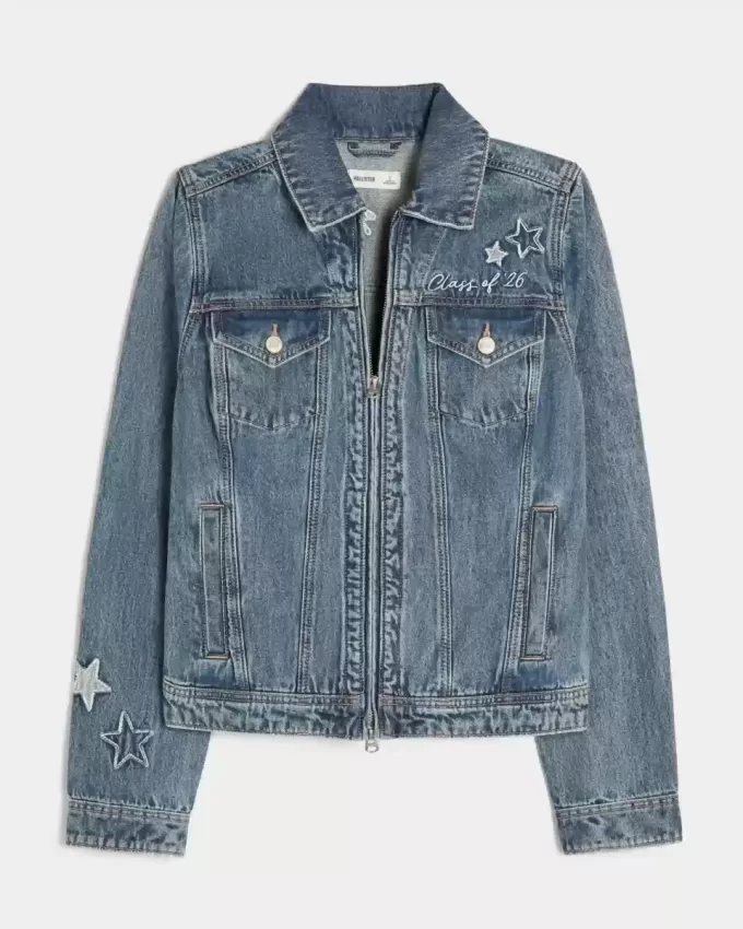 Giacca in denim con grafica della classe del ’26
