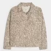 Giacca in denim con stampa leopardata
