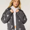 Giacca in pile Sherpa ricamata