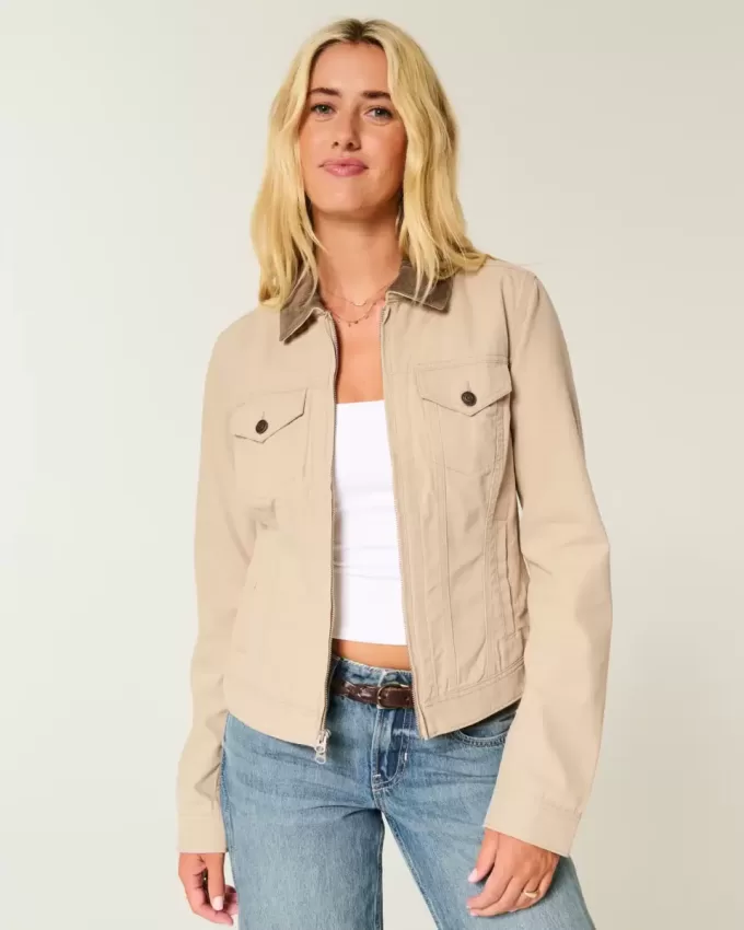 Giacca in twill con cerniera