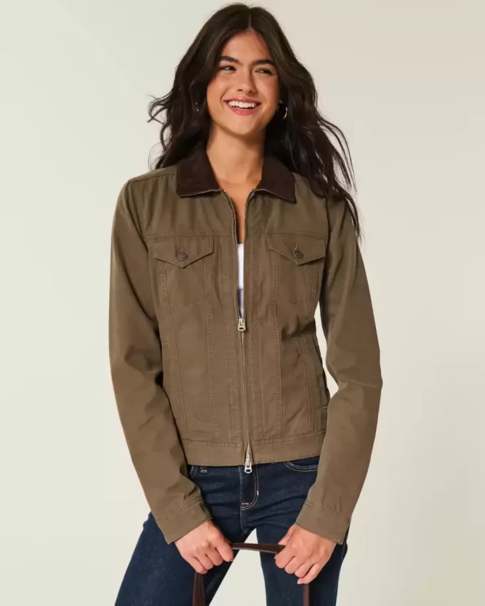 Giacca in twill con cerniera