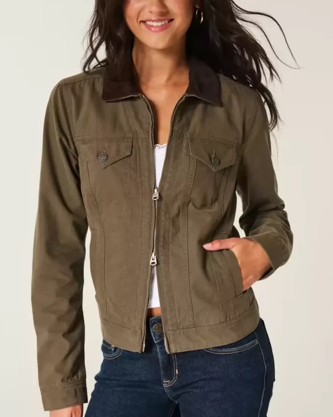 Giacca in twill con cerniera