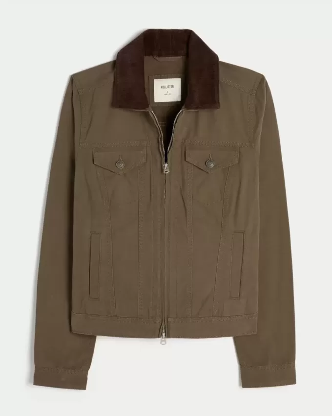 Giacca in twill con cerniera