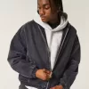 Giacca skater in denim con cerniera